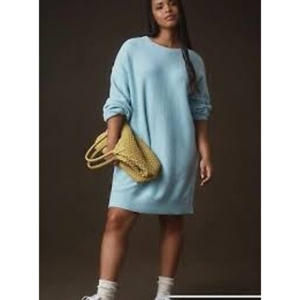 Daily Practice Sweater Dress Women M Blue Oversized Knit Loungewear